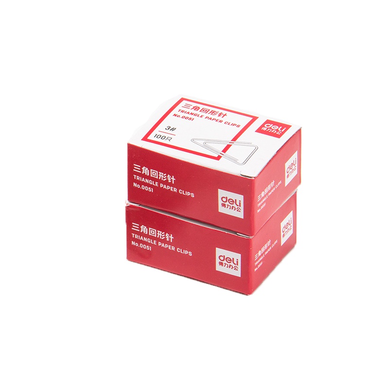 得力(deli) 0051金属三角曲别针加厚电镀不易生锈100枚
