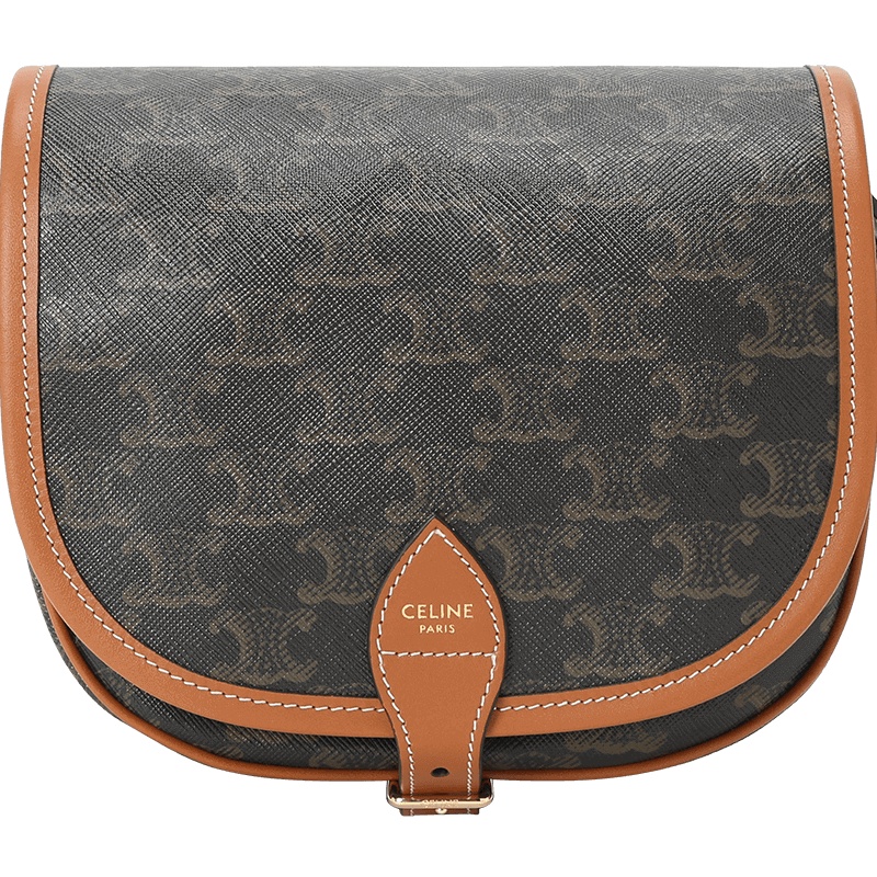 【预定】CELINE FOLCO TRIOMPHE帆布中号手袋 涂层帆布/牛皮革 18*17*6.5CM