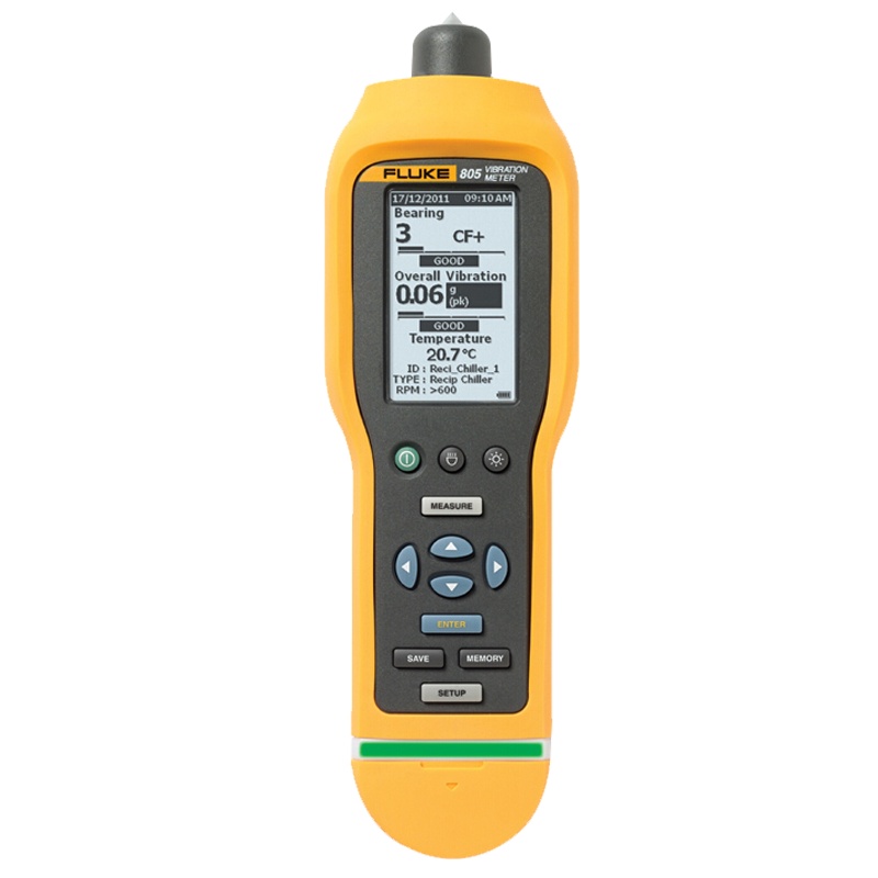 福禄克(FLUKE)805 测振仪 震动烈度仪 加速度 速度 位移 红外测温 3500组数据存储 USB传输 大屏