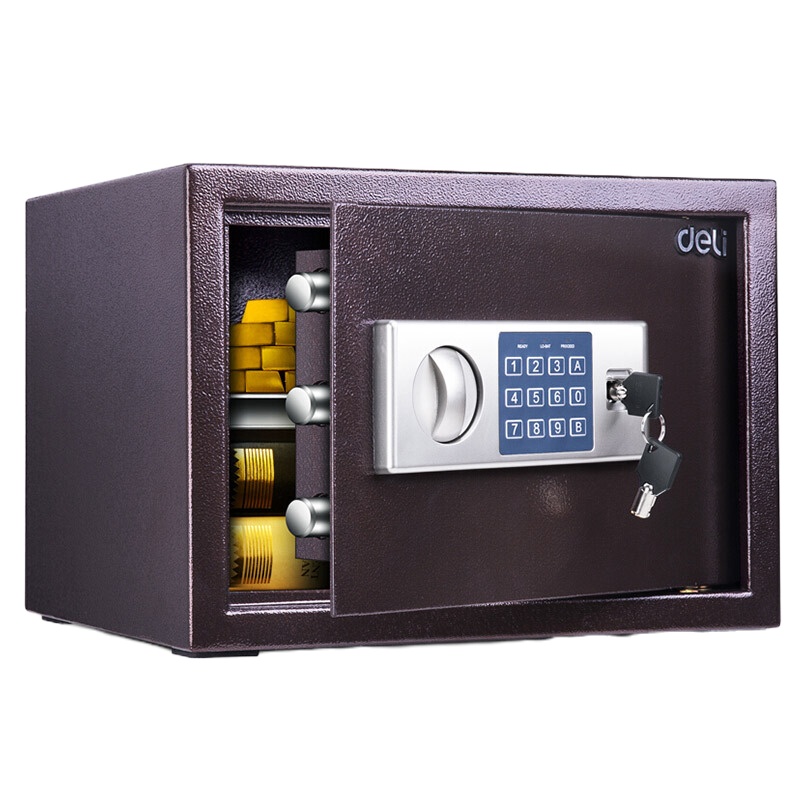 得力33116保管箱保险柜系列 电子密码锁 家用办公床头柜保险箱系列