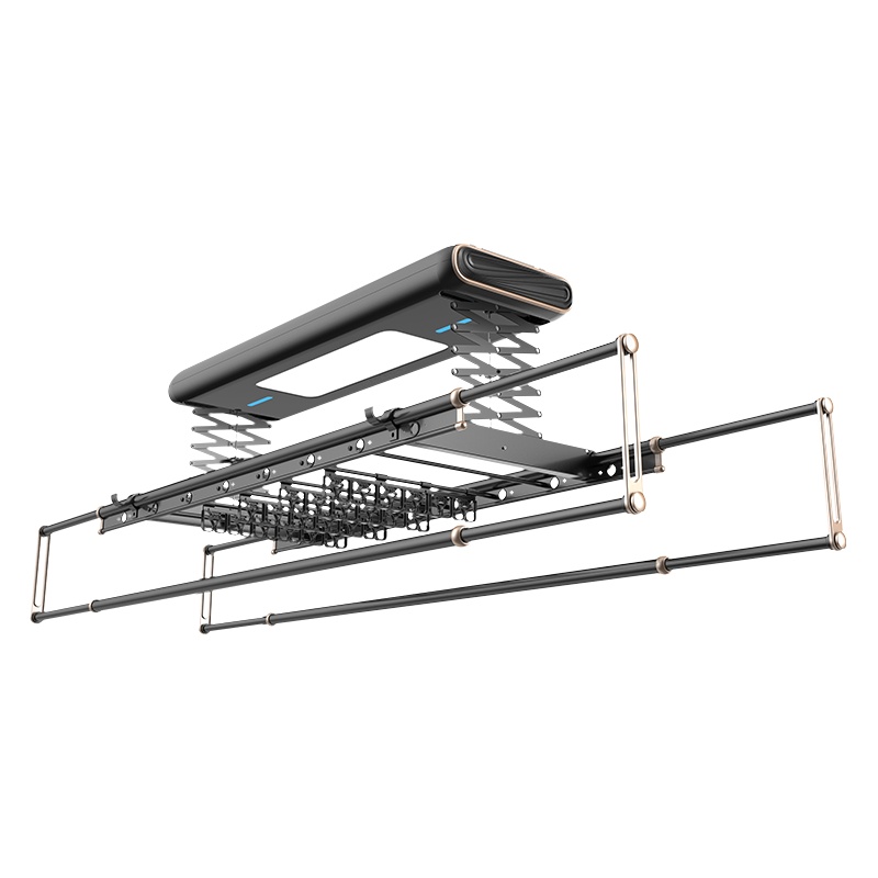 好太太消毒灭菌电动声控晾衣机晾衣杆无线遥控小米IoT全自动升降智能阳台挂衣服架 D-3133+黑金+支持语音控制