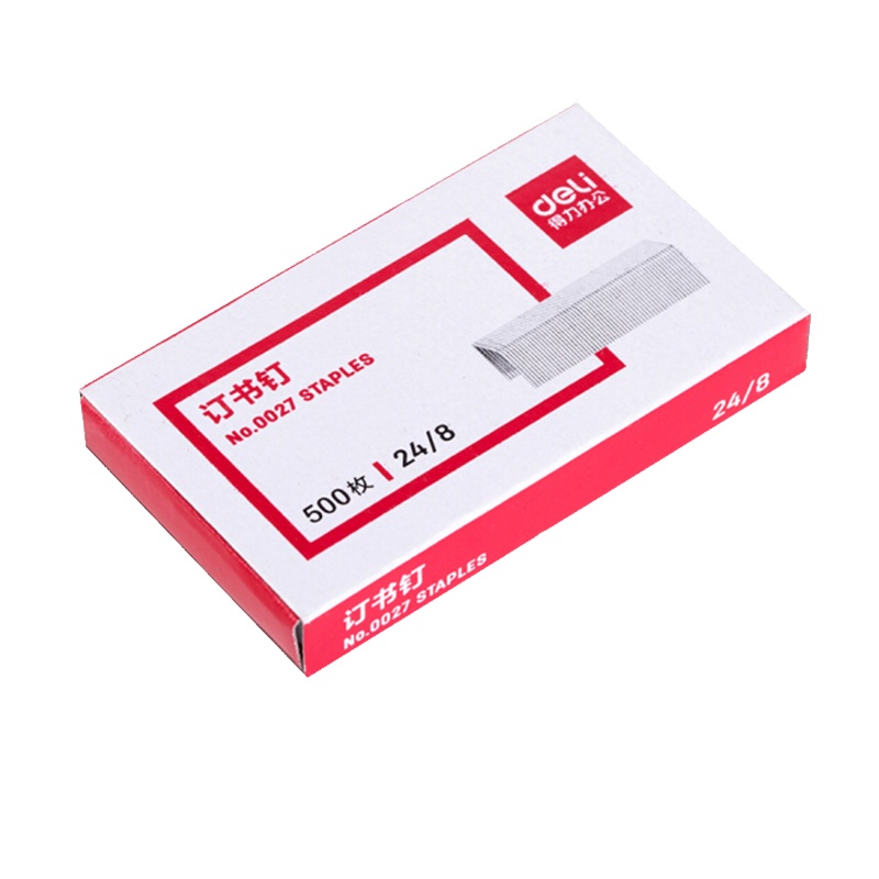 得力(deli) 0027 订书针可装订50页 500枚盒 办公用品 20盒装