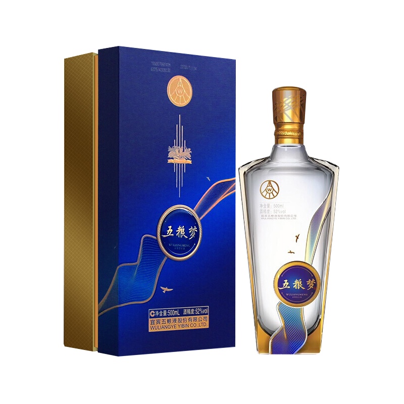 五粮液 五粮梦 52度 500ml 单瓶 浓香型白酒