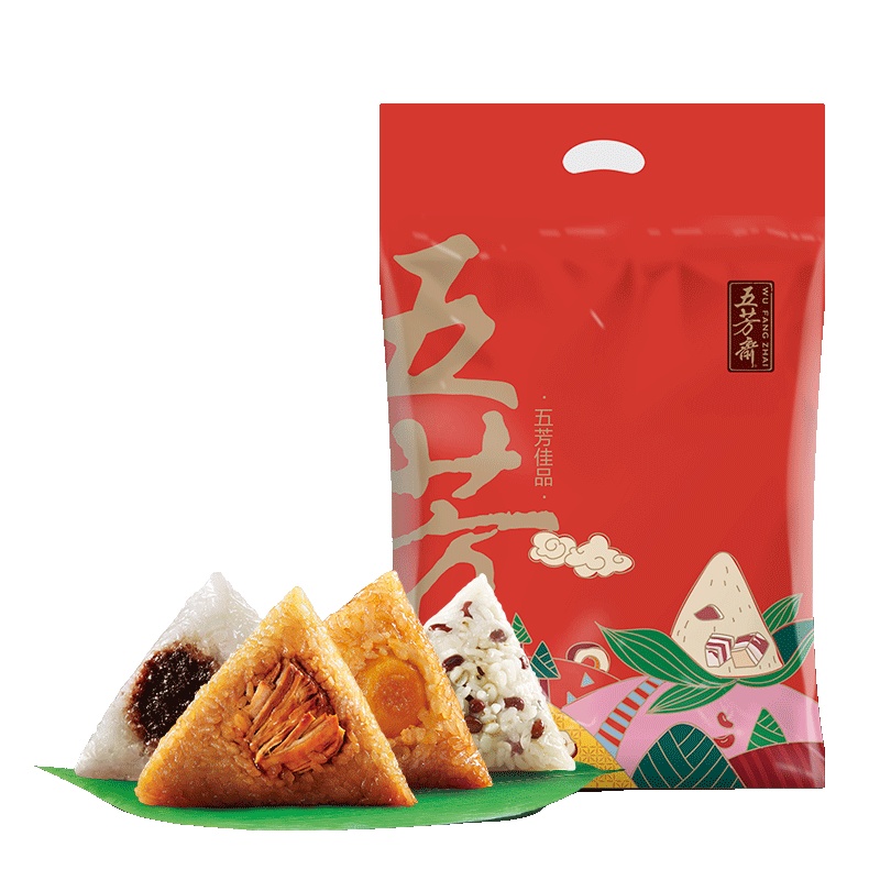 [五芳斋_五芳佳品礼袋粽]嘉兴特产粽子五芳斋五芳佳品量贩装10只粽子组合装