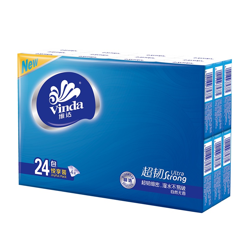 维达迷你手帕纸4层7张*48包 小包纸巾无香纸手帕餐巾纸