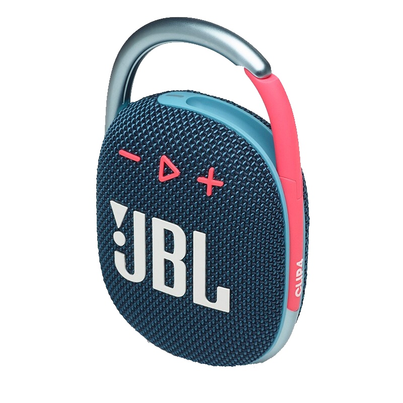 JBL CLIP4 无线音乐盒四代 蓝牙便携音箱+低音炮 户外音箱 迷你音响 IP67防尘防水 超长续航 蓝拼粉