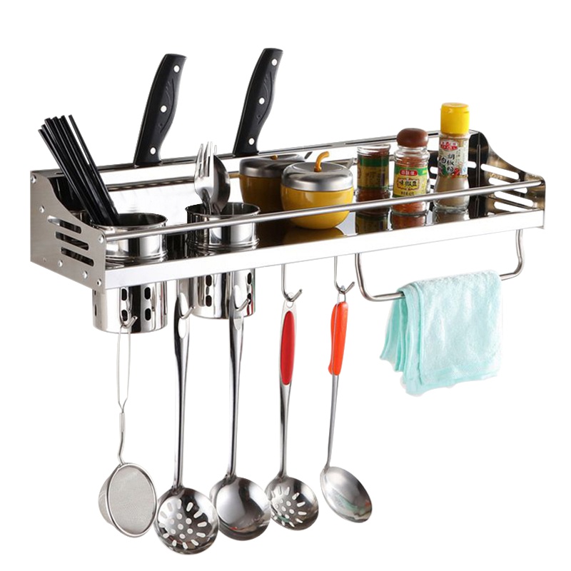 四季沐歌(MICOE)304不锈钢厨房壁挂置物架刀架筷子筒收纳厨房用品置物架