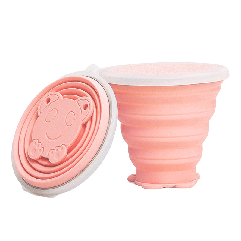 婴蓓/折叠硅胶水杯户外旅行漱口杯便携式伸缩压缩喝水杯