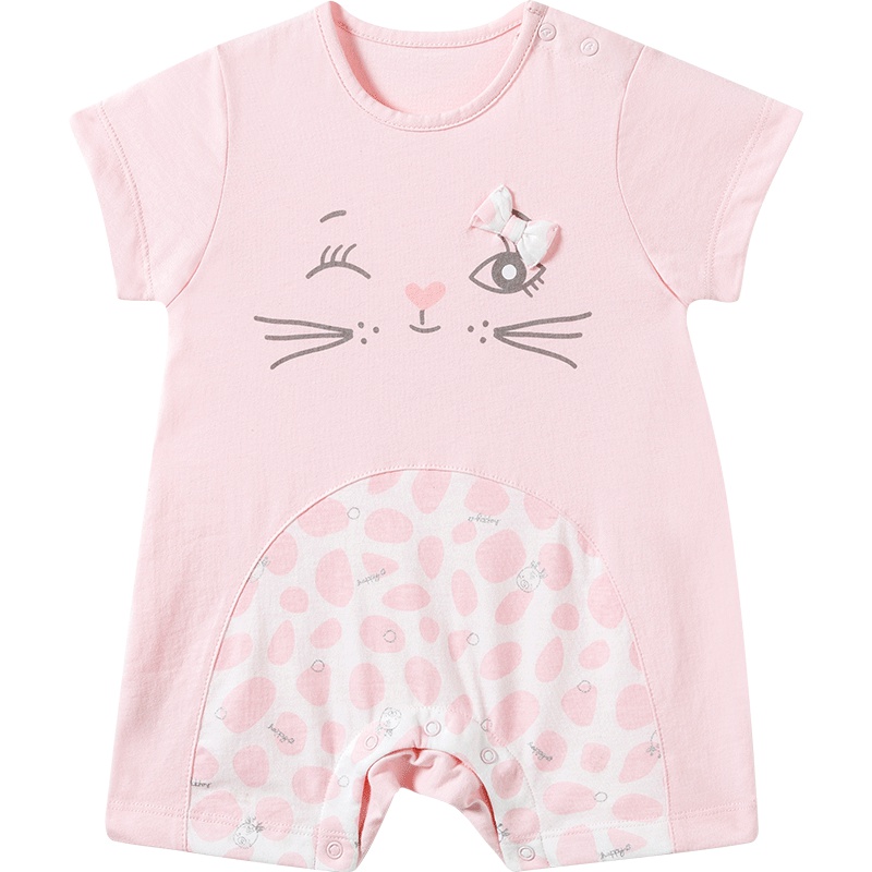 哈贝比（happyB）婴幼儿连体衣初生儿连体衣夏季宝宝外出短袖哈衣爬服