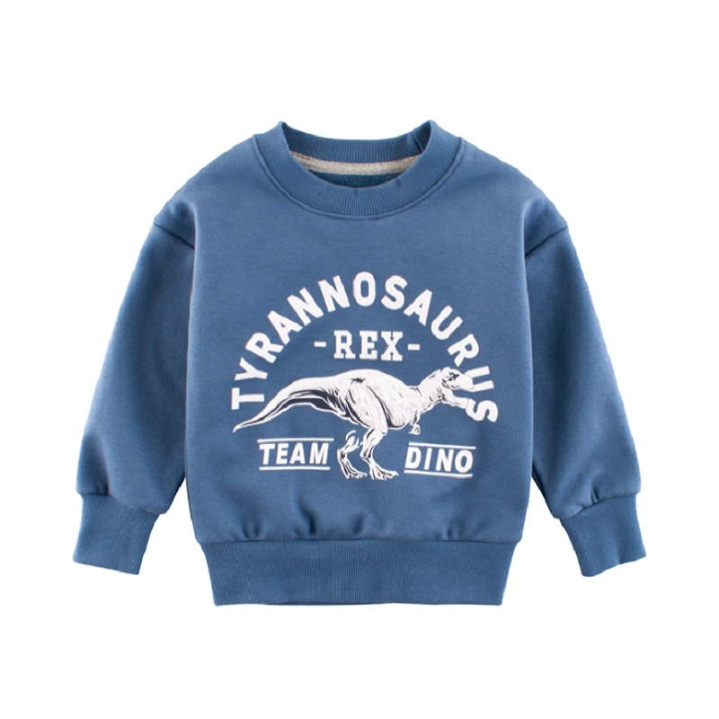 最喜家 2020韩版童装秋季新款儿童卫衣加绒男宝宝衣服恐龙长袖圆领套头衫