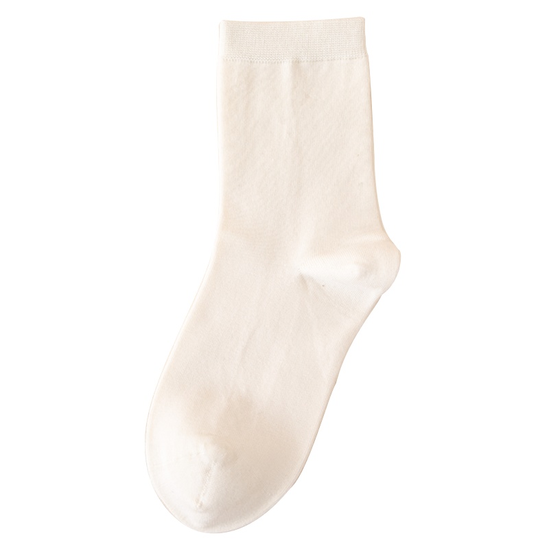 苏宁极物袜子女纯棉中筒袜春秋潮流ins百搭运动学院风纯色长袜情侣款
