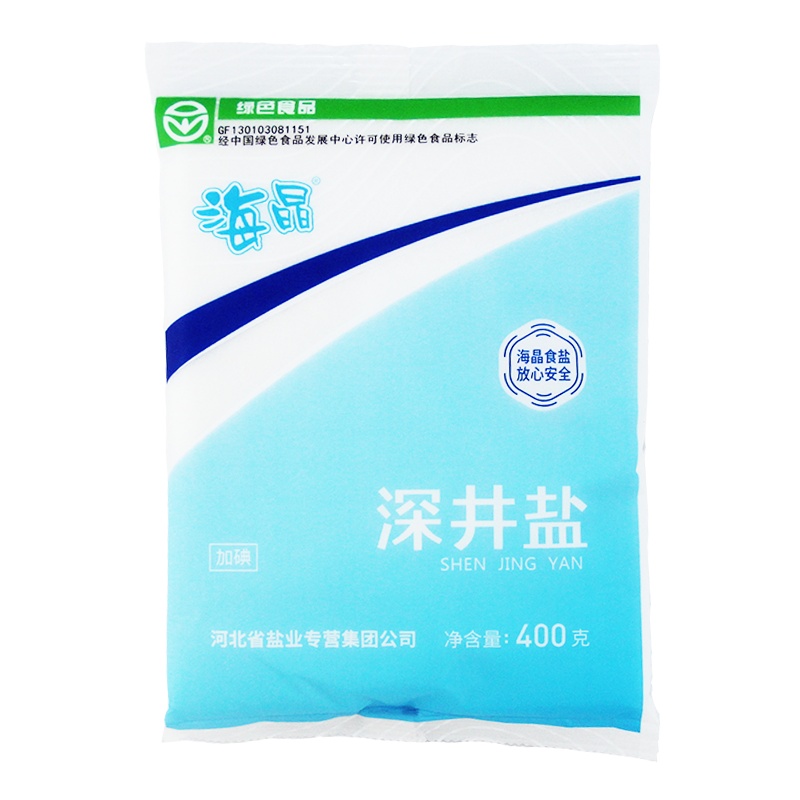 [蒸发结晶工艺]海晶 深井加碘盐400gx6袋 加碘盐 精制细盐厨房调味品调味料食用盐