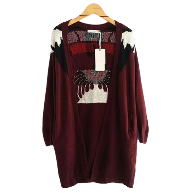 【福利款】拉夏贝尔ulifestyle外套女秋季新款韩版宽松显瘦提花中长毛织大衣