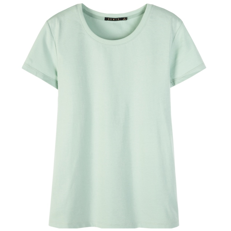 【满198减100预估价：32】森马夏季圆领套头短袖T恤女上衣简约纯色时尚纯棉合体上衣打底衫