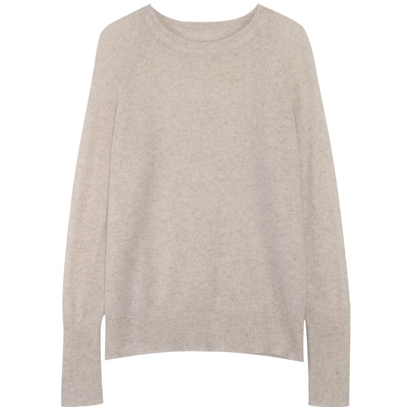 金菊秋冬新款100%羊毛打底衫女长袖短款修身圆领纯色毛衣保暖