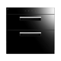 美的(Midea)消毒柜家用嵌入式 餐具碗筷 91升双层小尺寸 二星级高温消毒碗柜 100Q15 紫外线+光波消毒