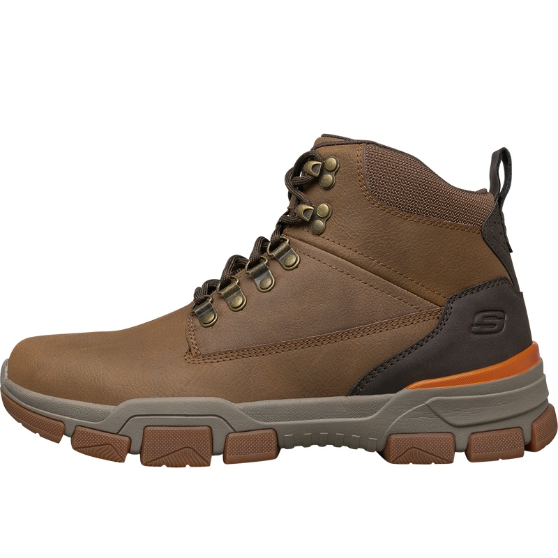 Skechers斯凯奇男士绑带时尚休闲靴复古户外高帮潮鞋马丁靴204193