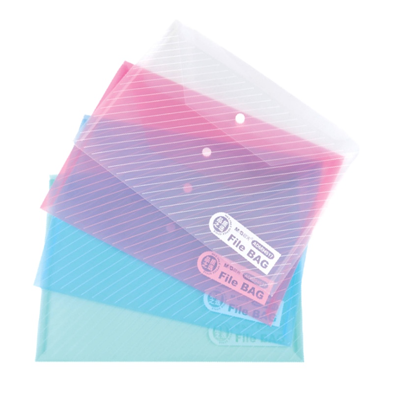 晨光(M&G)ADM94517 A4斜纹按扣袋24个 塑料透明纽扣袋 文件袋 按扣档案袋 资料袋 文件套/文件袋