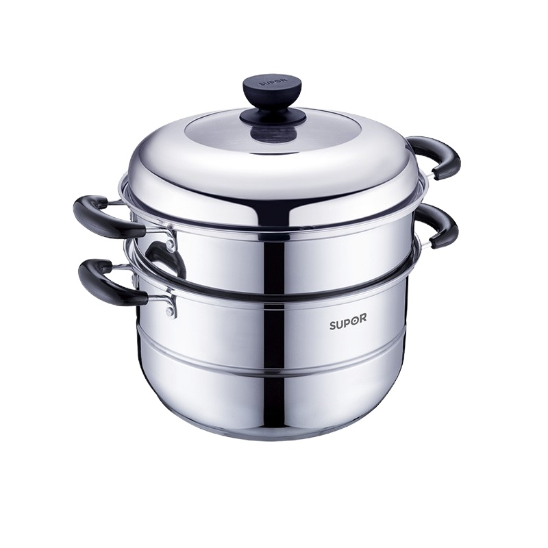 苏泊尔(SUPOR)好帮手不锈钢双层复底蒸锅SZ26B13