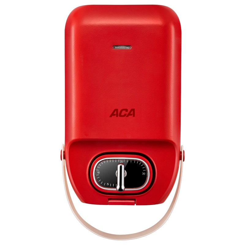 北美电器(ACA)家用三明治机面包机早餐机迷你煎烤双面加热华夫饼机轻食机吐司机电饼铛AH-S650(复古红)