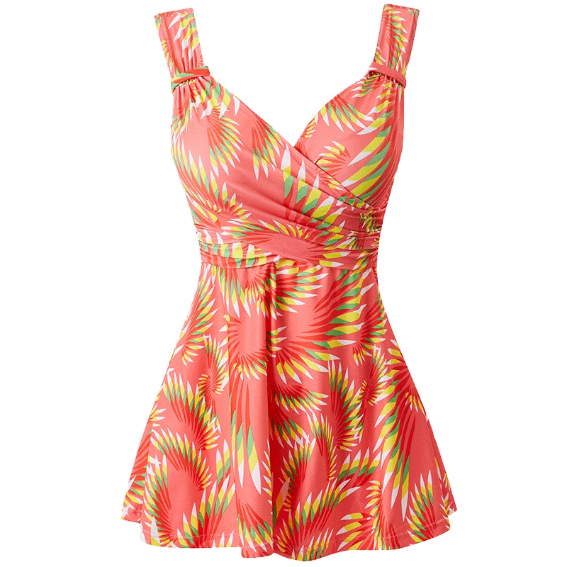 号手泳衣女高腰连体大裙式遮肚显瘦性感聚拢分体平角温泉