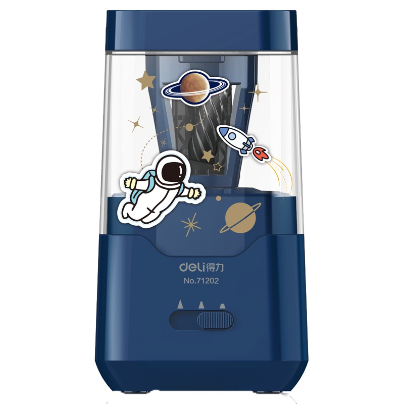 得力(deli)71202电动削笔机 蓝色 自动进笔转笔刀削笔刀铅笔刀削笔器