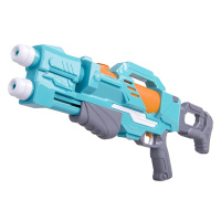 儿童大容量呲水玩具枪男孩高压戏水泼水节夏天喷水智扣抽拉超 [超大号60cm]双喷头蓝色水枪(送护目镜) 标准配置