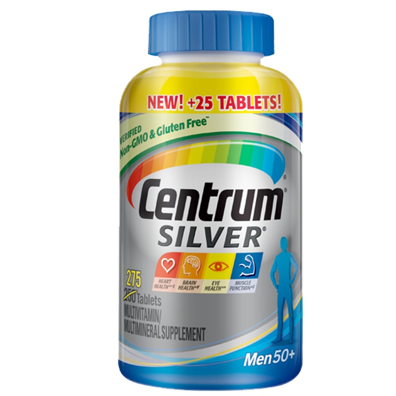 [保持男性活力]Centrum 善存 50+中老年男士银片复合维生素 275粒/瓶 美国进口