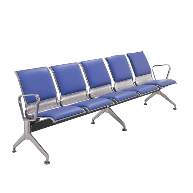钜晟 公共座椅公共排椅凳银行等待椅机场等待椅 四人位蓝色JSGGY-2