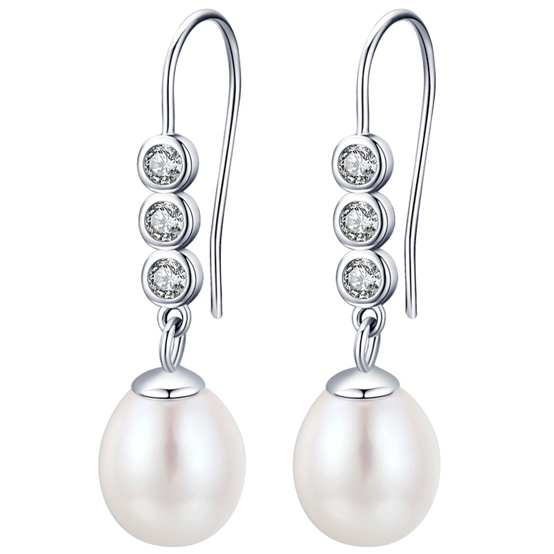 佰色传情耳钉女纯银淡水珍珠气质优雅耳饰品法式高级感耳环