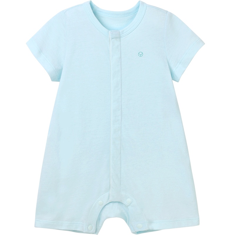 英氏婴儿衣服新生婴儿儿连体衣宝宝夏装纯棉短袖哈衣爬服夏薄款184B0319