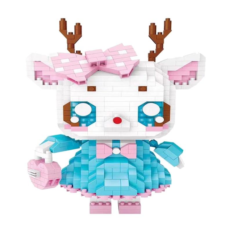 LOZ/俐智微颗粒创意拼插小积木卡通小鹿公仔儿童玩具9215