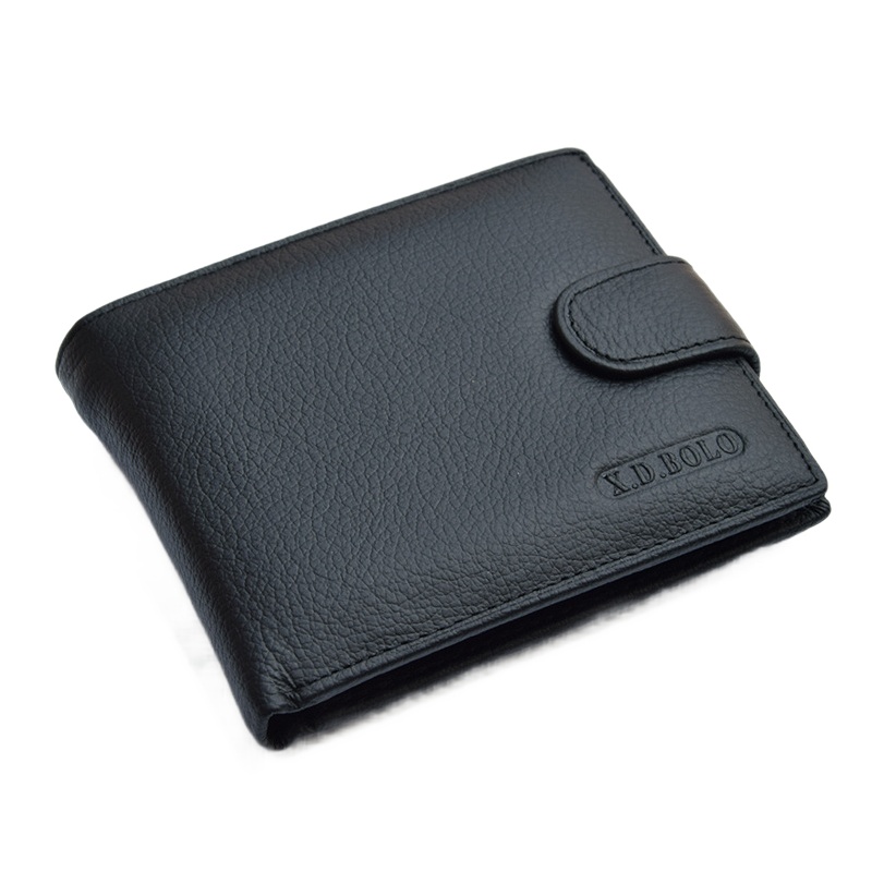 新款男士休闲真皮钱包复古短款钱夹头层牛皮钱包 男