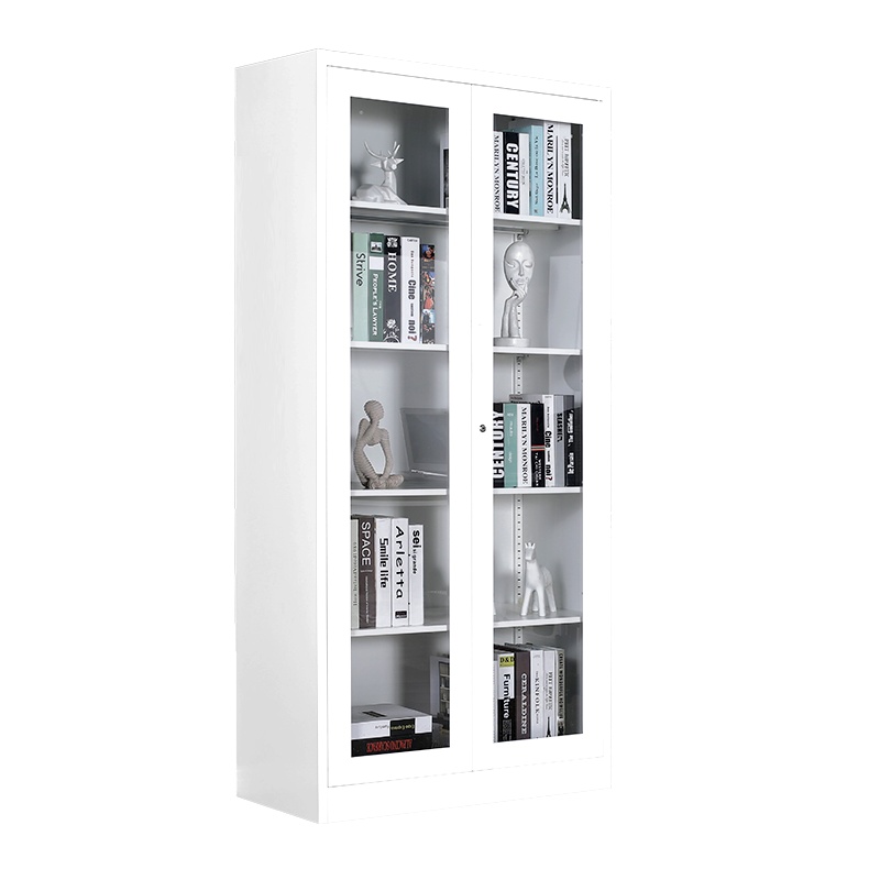 [红心家居]文件柜办公柜钢制铁皮资料档储物拆装柜通体玻对开