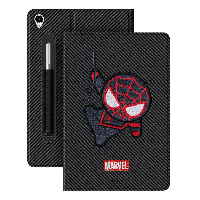ESCASE 华为m6平板保护套 2019年新款 10.8英寸电脑壳 硅胶软边全包防摔刺绣工艺 漫威正版黑色蜘蛛侠