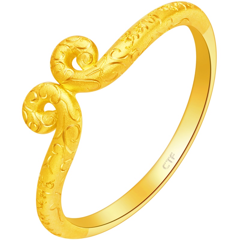 周大福紧箍咒金箍足金金戒指情侣对戒男计价（工费：68元）F216348