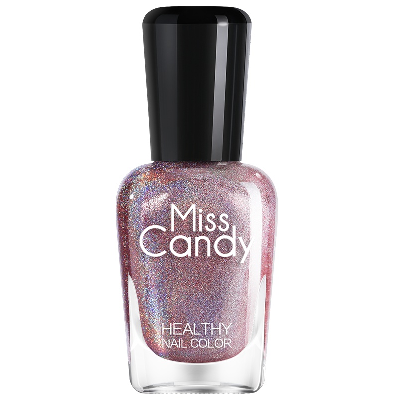 Miss Candy健康甲油环保可撕可剥指甲油暖色优雅温柔镭射系列 流连镭射浅豆沙NL025