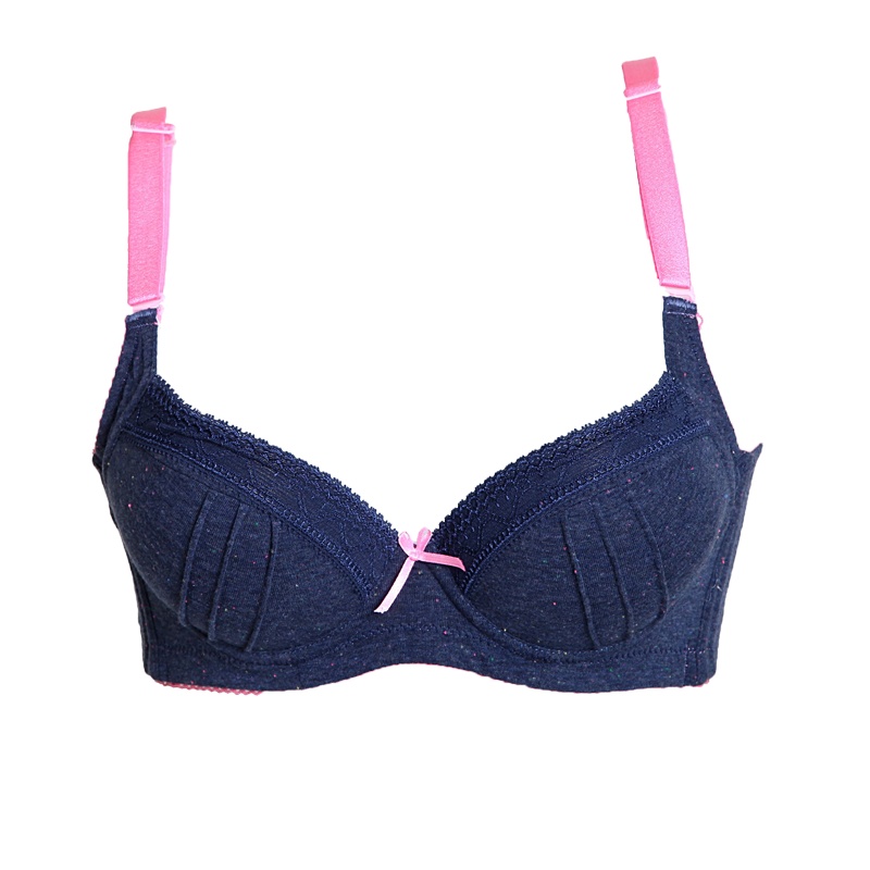 都市丽人缤纷彩棉条纹3/4杯上薄下厚文胸胸罩内衣065910