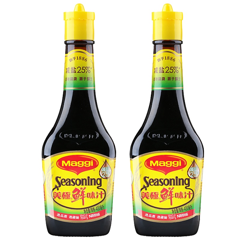 Maggi 美极 生抽酱油 减盐鲜味汁 400ml*2瓶 雀巢出品