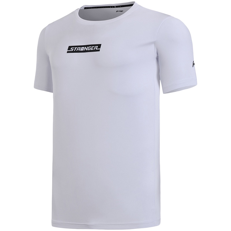 【自营】李宁短袖T恤男士训练系列运动衣圆领上衣男装夏季运动服 3XL ATSN091-1标准白