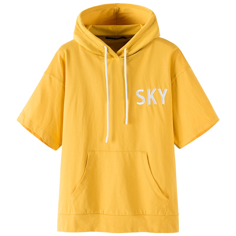 森马卫衣女2019春秋新款连帽宽松短款字母刺绣学生设计感棉质上衣