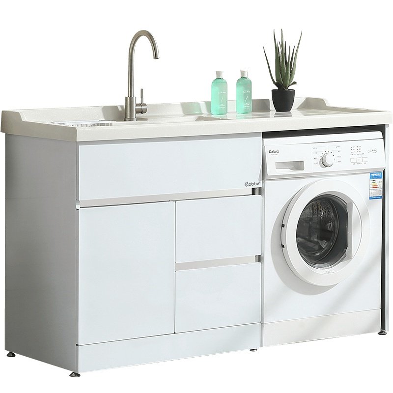 卡贝浴室柜洗脸池组合一体阳台洗衣机柜子不锈钢洗衣柜伴侣台盆柜