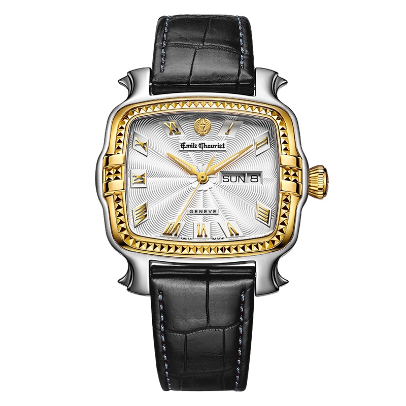 艾米龙(Emile Chouriet)手表明珠系列 黑色鳄鱼皮带机械男表09.3883.G.6.5.21.2
