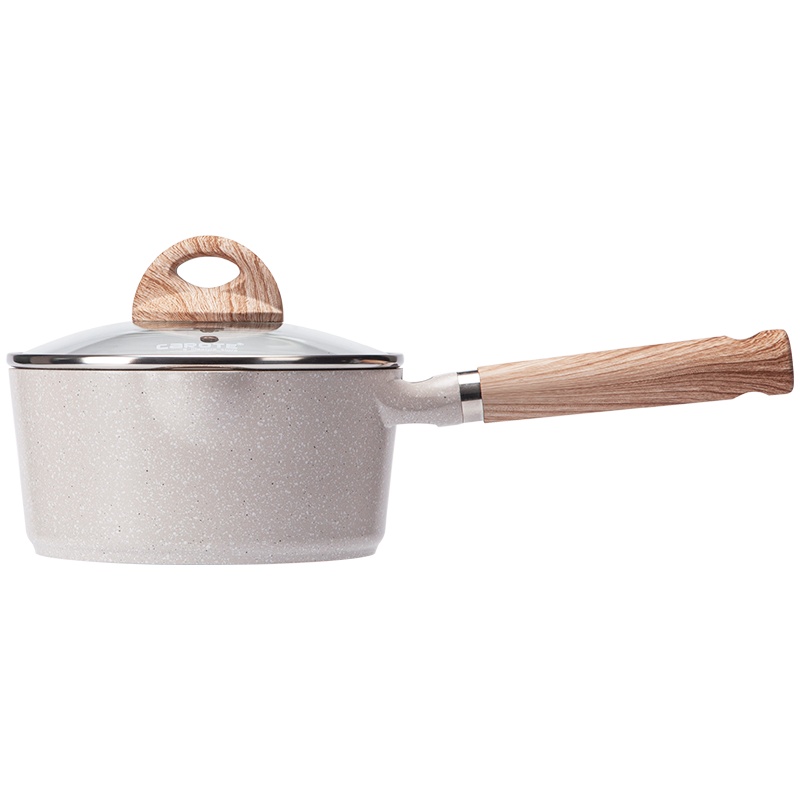 Carote不粘锅家用厨房小奶锅多功能辅食锅日式风18CM 浅色