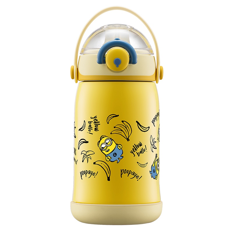 苏泊尔儿童保温杯l带吸管两用大容量男女小学生小黄人水杯便携水壶 大容量女生儿童学生水壶婴幼儿不锈钢杯子 KC60FN20