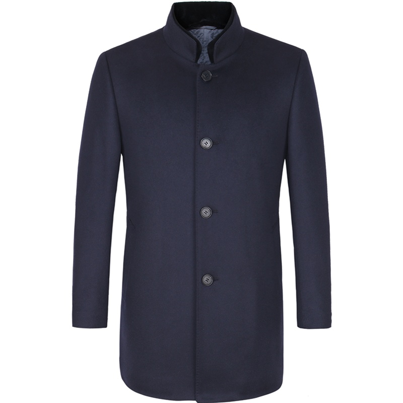 雅戈尔毛呢大衣秋冬新款男士官方休闲藏青山羊绒修身立领外套1329