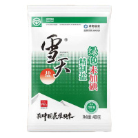 雪天绿色未加碘精制盐400g*3袋 买2组送1袋 盐巴调料食用盐无碘盐纯度大于99.6%岩盐旷盐