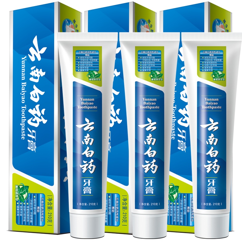 云南白药牙膏 薄荷香型 210g*3支