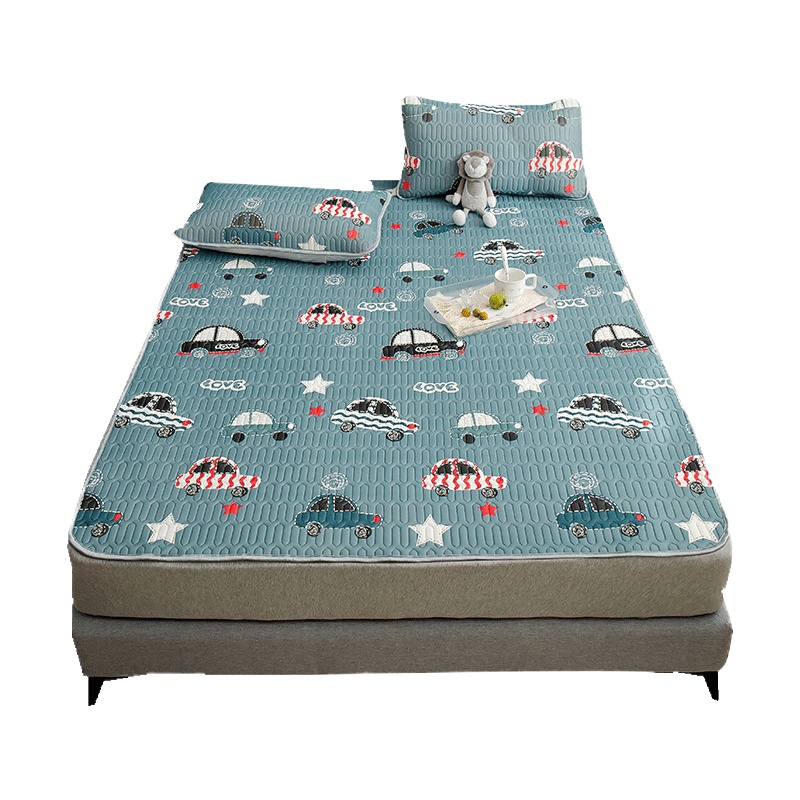 苏宁宜品夏季印花冰感折叠乳胶凉席*凉枕三件套1.8/1.5