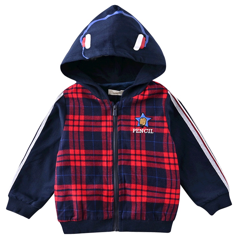 铅笔俱乐部童装2019秋冬新款男小童外套男童连帽外套儿童加绒上衣